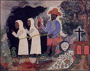 Haitian Voodoo Priest And Zombies